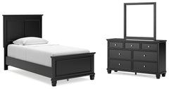Diamond Furniture - Ashley Furniture - Lanolee Twin Panel Bed, Dresser and Mirror - Twin Panel Bed, Dresser and Mirror - B687B3