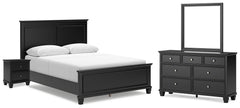 Diamond Furniture - Ashley Furniture - Lanolee Queen Panel Bed, Dresser, Mirror and Nightstand - Queen Panel Bed, Dresser, Mirror and Nightstand - B687B15