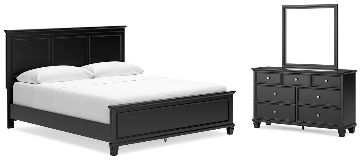 Diamond Furniture - Ashley Furniture - Lanolee California King Panel Bed, Dresser and Mirror - California King Panel Bed, Dresser and Mirror - B687B14