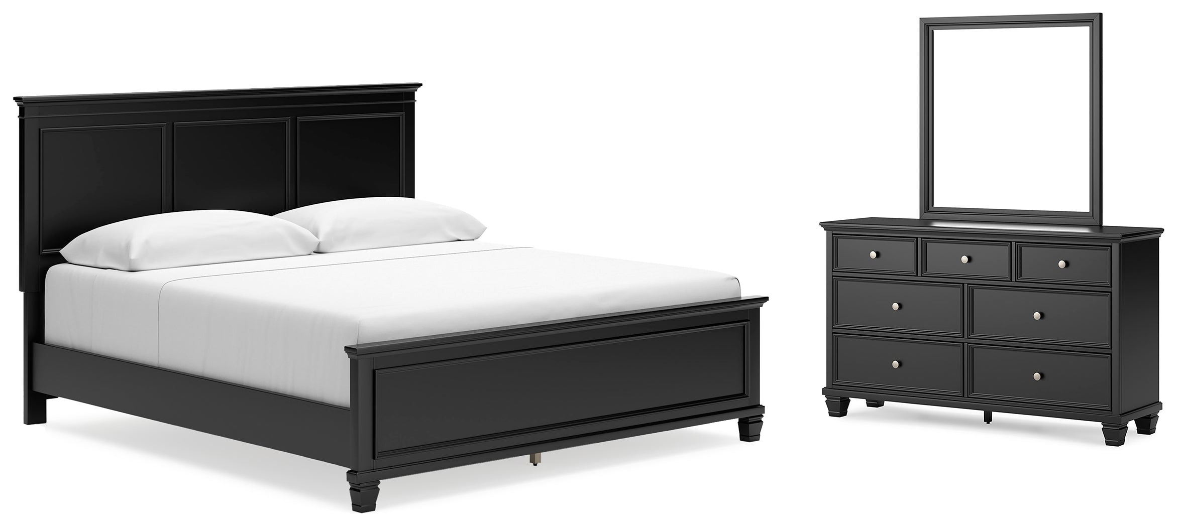 Diamond Furniture - Ashley Furniture - Lanolee King Panel Bed, Dresser and Mirror - King Panel Bed, Dresser and Mirror - B687B13