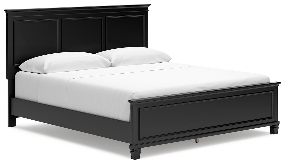 Diamond Furniture - Ashley Furniture - Lanolee Bedroom - King Panel Storage Bed / Black - B687B19