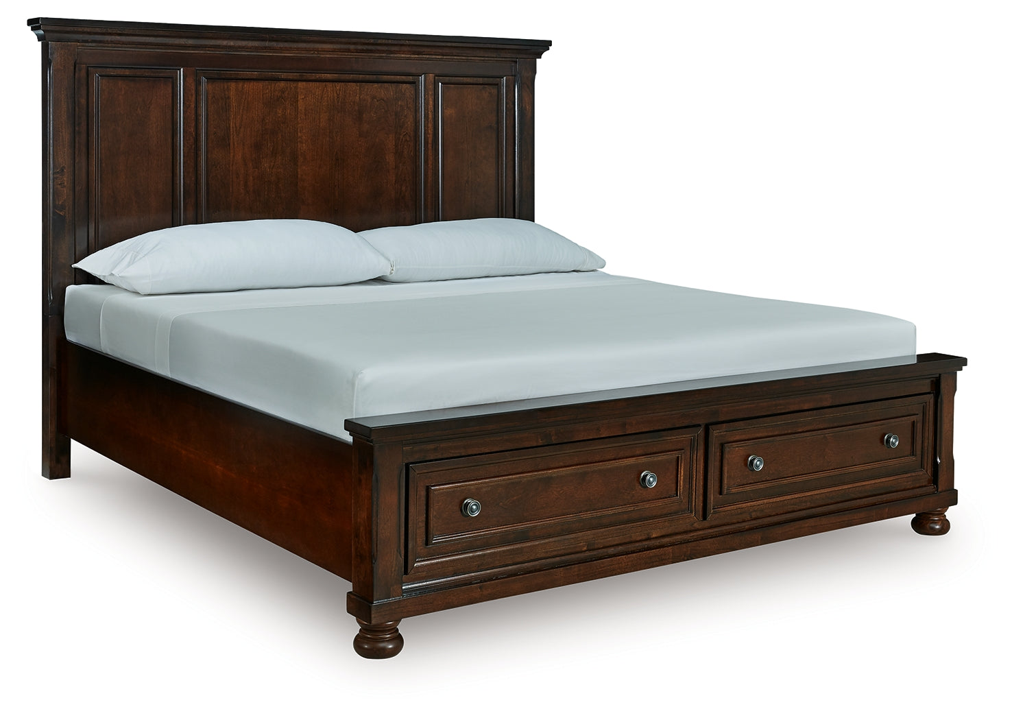 Diamond Furniture - Ashley Furniture - Porter Bedroom - California King Panel Storage Bed / Rustic Brown - B697B46