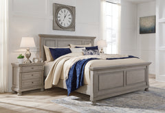 Diamond Furniture - Ashley Furniture - Lettner California King Panel Bed - California King Panel Bed / Light Gray - B733B7