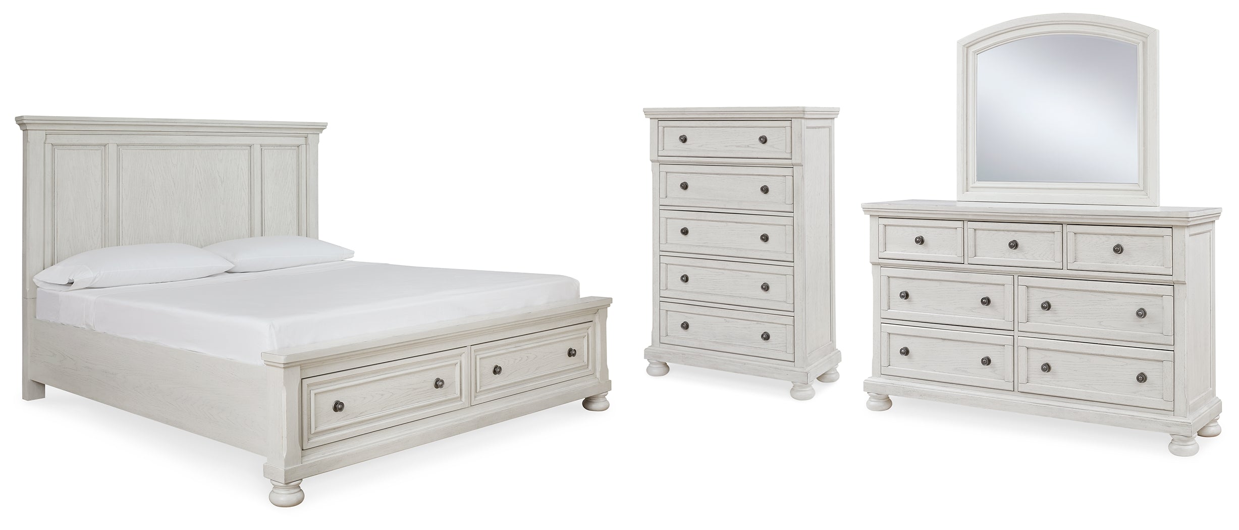 Diamond Furniture - Ashley Furniture - Robbinsdale Queen Panel Storage Bed, Dresser, Mirror and Chest - Queen Panel Storage Bed, Dresser, Mirror and Chest - B742B27