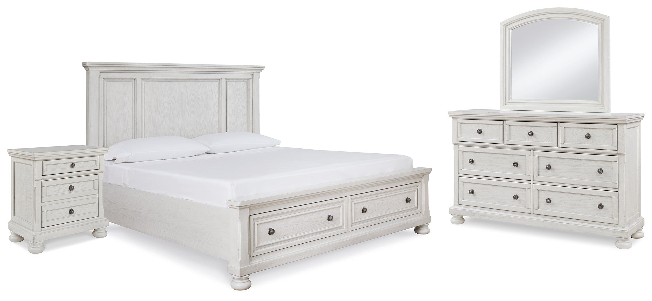 Diamond Furniture - Ashley Furniture - Robbinsdale Queen Storage Bed, Dresser, Mirror and Nightstand - Queen Storage Bed, Dresser, Mirror and Nightstand - B742B28