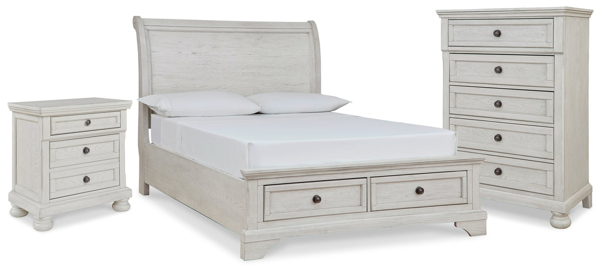 Diamond Furniture - Ashley Furniture - Robbinsdale Full Sleigh Storage Bed, Chest and Nightstand - Full Sleigh Storage Bed, Chest and Nightstand - B742B48