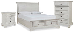 Diamond Furniture - Ashley Furniture - Robbinsdale Full Sleigh Storage Bed, Chest and Nightstand - Full Sleigh Storage Bed, Chest and Nightstand - B742B48