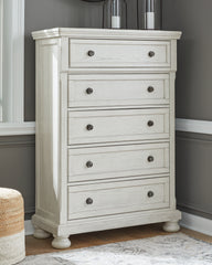 Diamond Furniture - Ashley Furniture - Robbinsdale Bedroom - Queen Panel Storage Bed / Antique White - B742B24