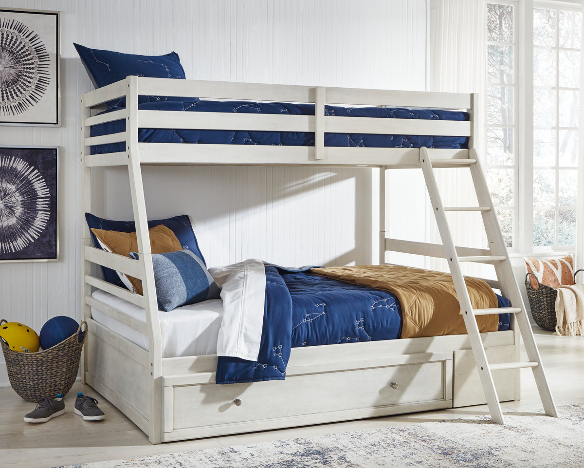 Diamond Furniture - Ashley Furniture - Robbinsdale Twin over Full Bunk Bed with Storage - Twin over Full Bunk Bed with Storage - B742B16