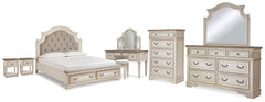 Diamond Furniture - Ashley Furniture - Realyn King Storage Bed, Dresser, Mirror, Chest, Vanity with Stool and 2 Nightstands - King Storage Bed, Dresser, Mirror, Chest, Vanity with Stool and 2 Nightstands - B743B107
