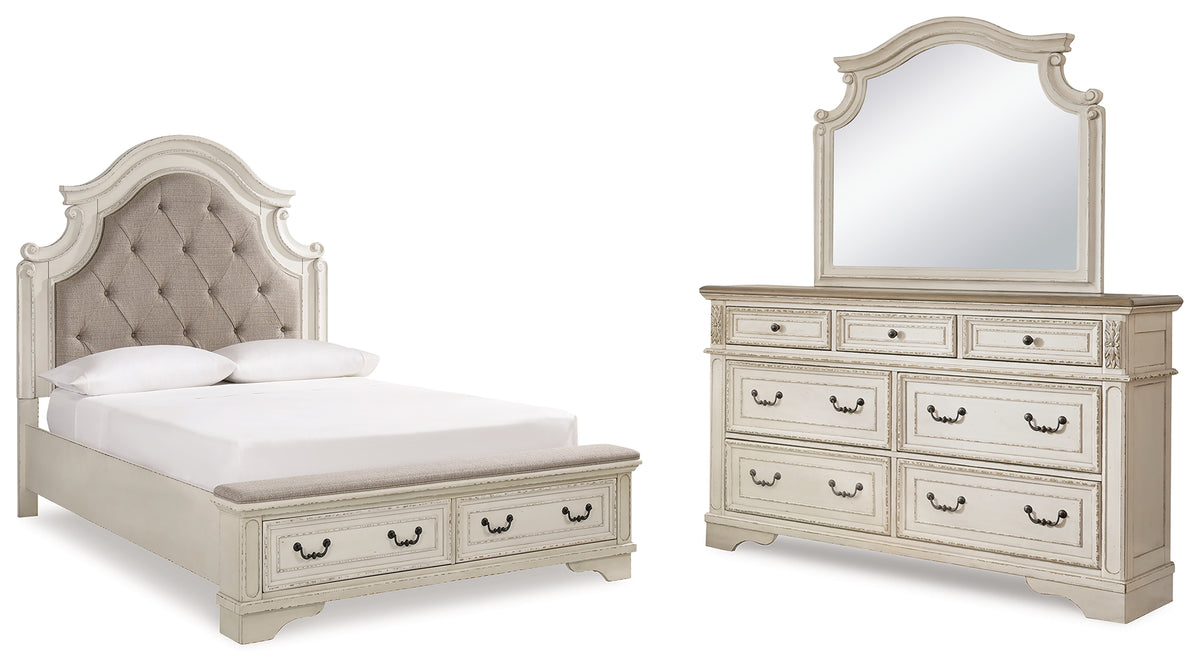 Diamond Furniture - Ashley Furniture - Realyn Queen Storage Bed, Dresser and Mirror - Queen Storage Bed, Dresser and Mirror - B743B19
