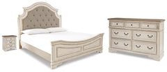 Diamond Furniture - Ashley Furniture - Realyn King Upholstered Panel Bed, Dresser and Nightstand - King Upholstered Panel Bed, Dresser and Nightstand - B743B106