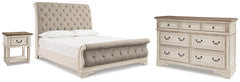 Diamond Furniture - Ashley Furniture - Realyn King Upholstered Sleigh Bed, Dresser and Nightstand - King Upholstered Sleigh Bed, Dresser and Nightstand - B743B108