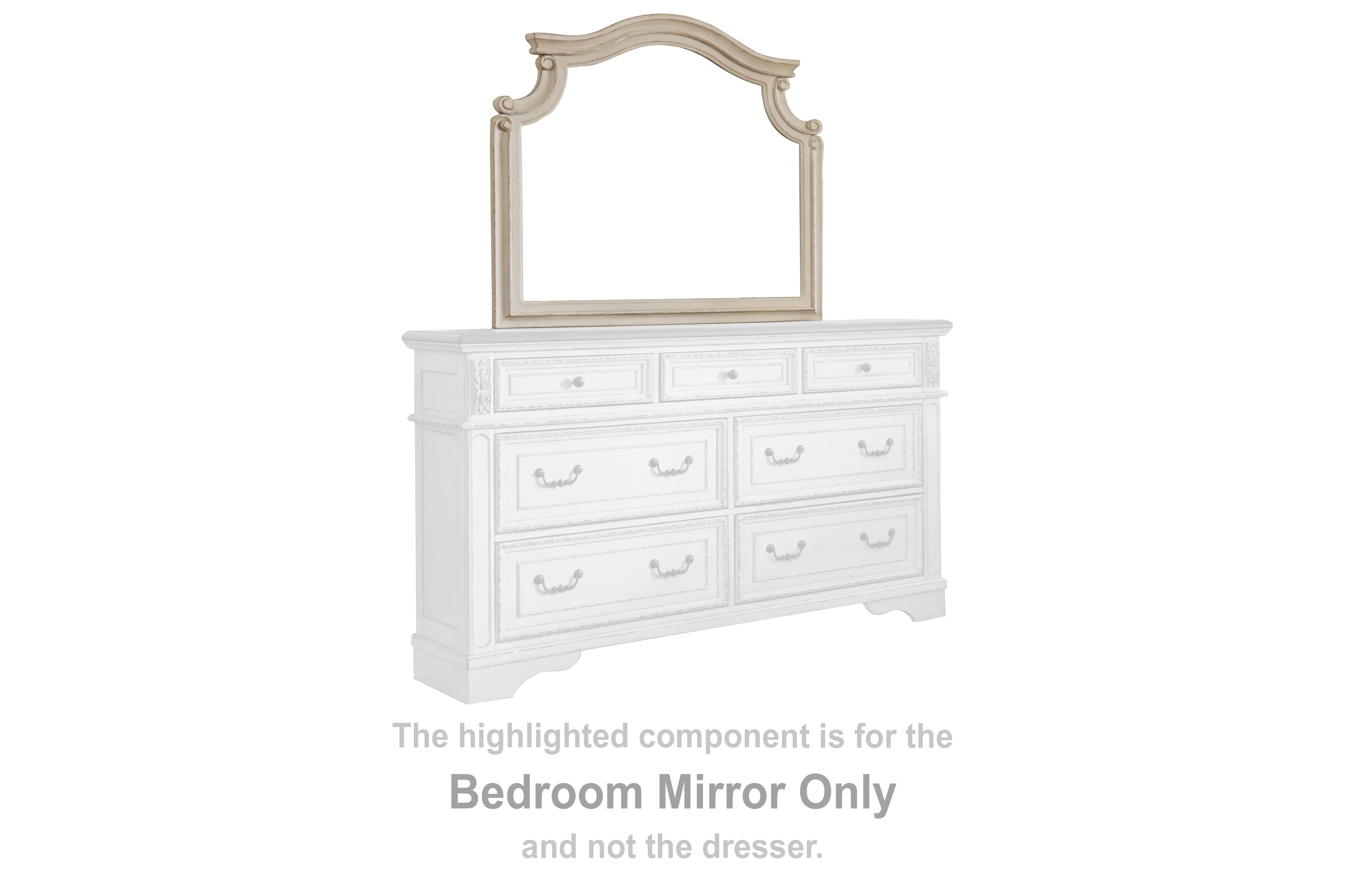 Diamond Furniture - Ashley Furniture - Realyn Bedroom - Bedroom Mirror / Chipped White - B743-36