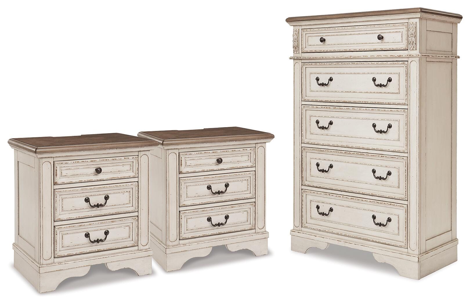 Diamond Furniture - Ashley Furniture - Realyn Chest and 2 Nightstands - Chest and 2 Nightstands - B743B109
