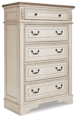Realyn Twin Panel Bed, Chest and Nightstand