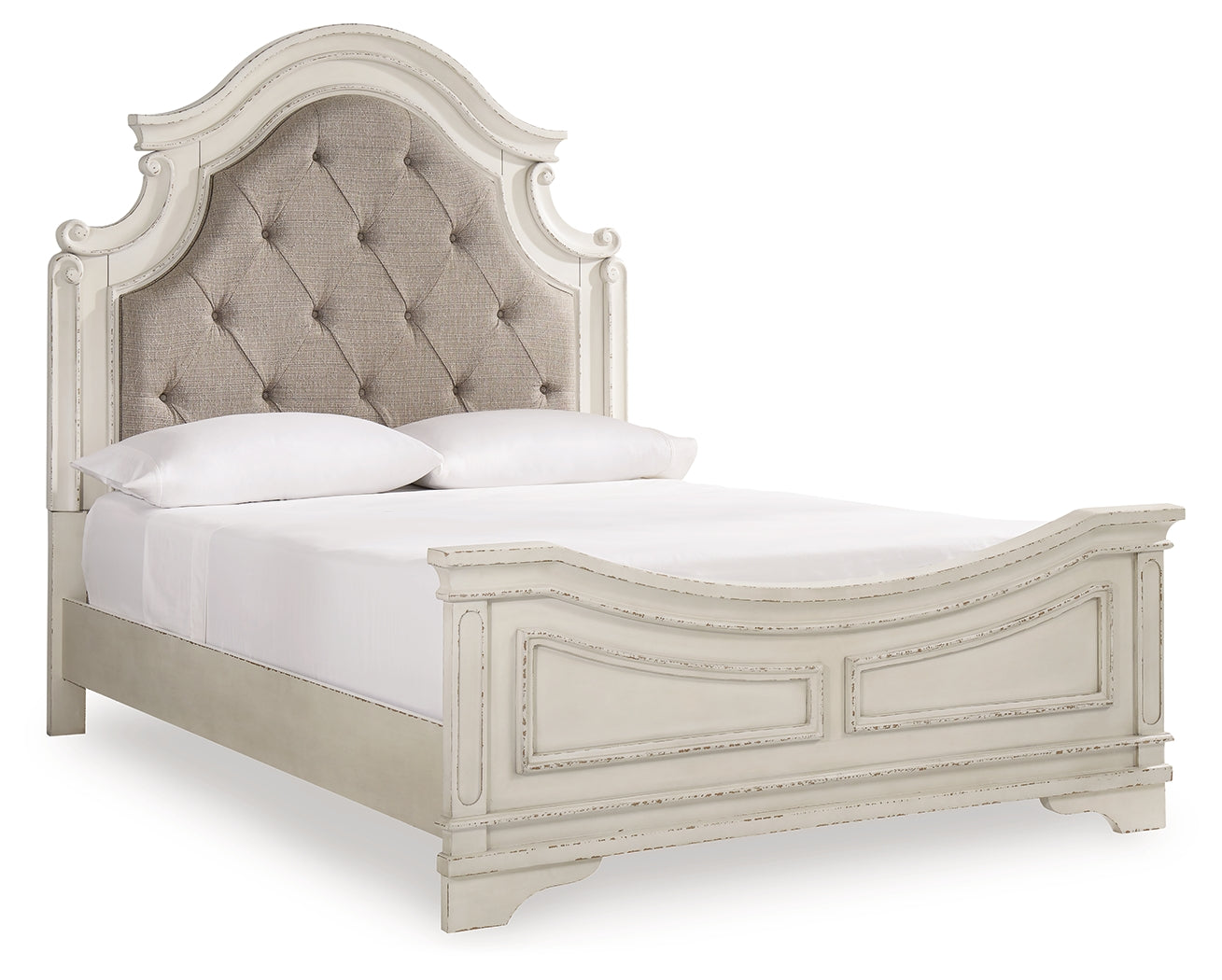 Realyn Queen Panel Bed, Dresser, Mirror, Chest and Nightstand