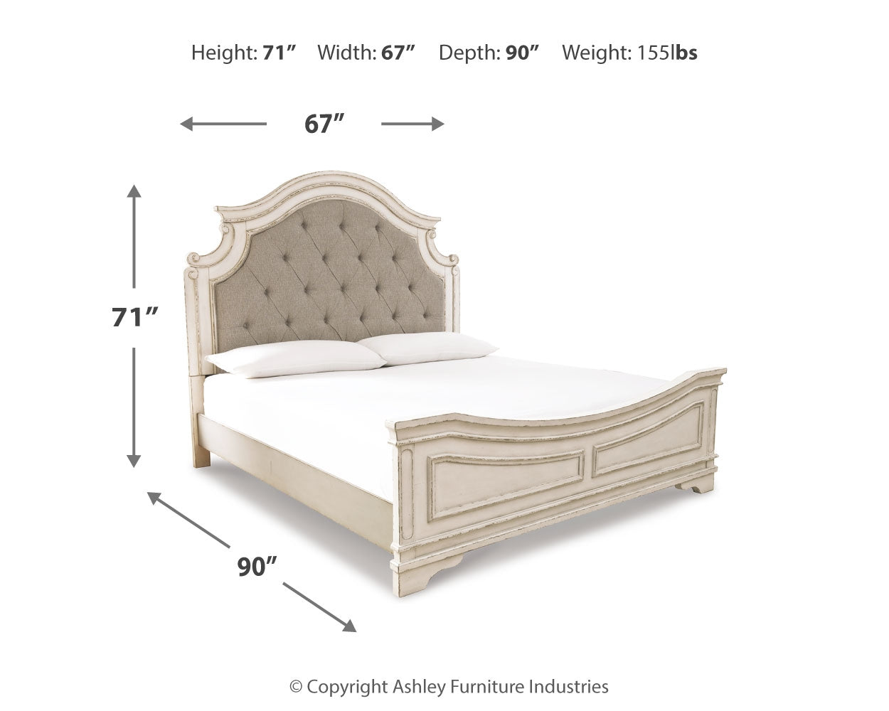 Realyn Queen Panel Bed, Dresser, Mirror, Chest and Nightstand