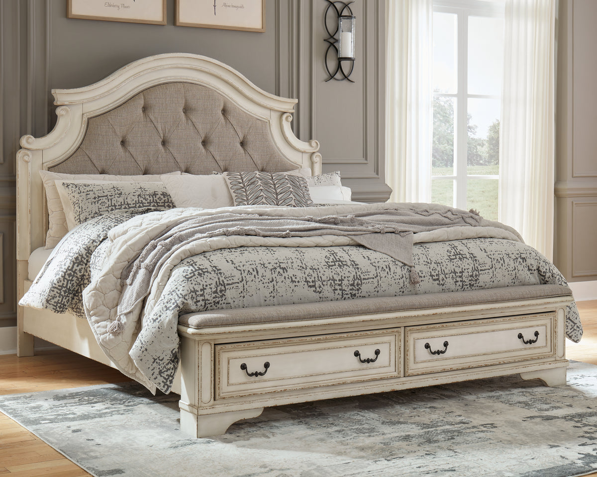 Diamond Furniture - Ashley Furniture - Realyn King Upholstered Storage Bed - King Upholstered Storage Bed - B743B20