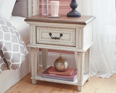 Diamond Furniture - Ashley Furniture - Realyn Bedroom - California King Upholstered Storage Bed / Two-tone - B743B21