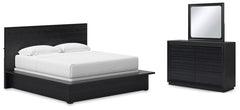 Diamond Furniture - Ashley Furniture - Londer King Panel Bed, Dresser and Mirror - King Panel Bed, Dresser and Mirror - B768B8
