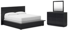 Diamond Furniture - Ashley Furniture - Londer California King Panel Bed, Dresser and Mirror - California King Panel Bed, Dresser and Mirror - B768B9