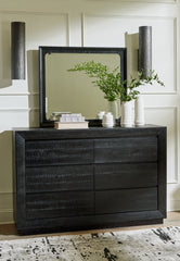Diamond Furniture - Ashley Furniture - Londer Bedroom - Dresser and Mirror / Black - B768B1