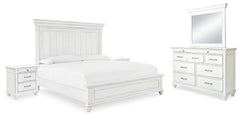Diamond Furniture - Ashley Furniture - Kanwyn Queen Panel Bed, Dresser, Mirror and 2 Nightstands - Queen Panel Bed, Dresser, Mirror and 2 Nightstands - B777B28