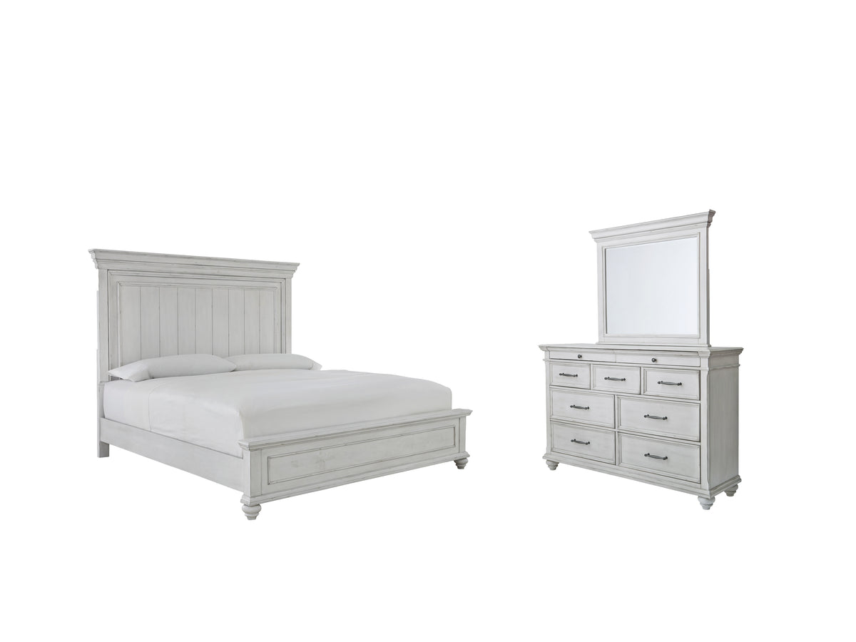 Diamond Furniture - Ashley Furniture - Kanwyn Queen Panel Bed with Dresser and Mirror - Queen Panel Bed with Dresser and Mirror - B777B3