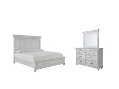Diamond Furniture - Ashley Furniture - Kanwyn King Panel Bed, Dresser and Mirror - King Panel Bed, Dresser and Mirror - B777B26