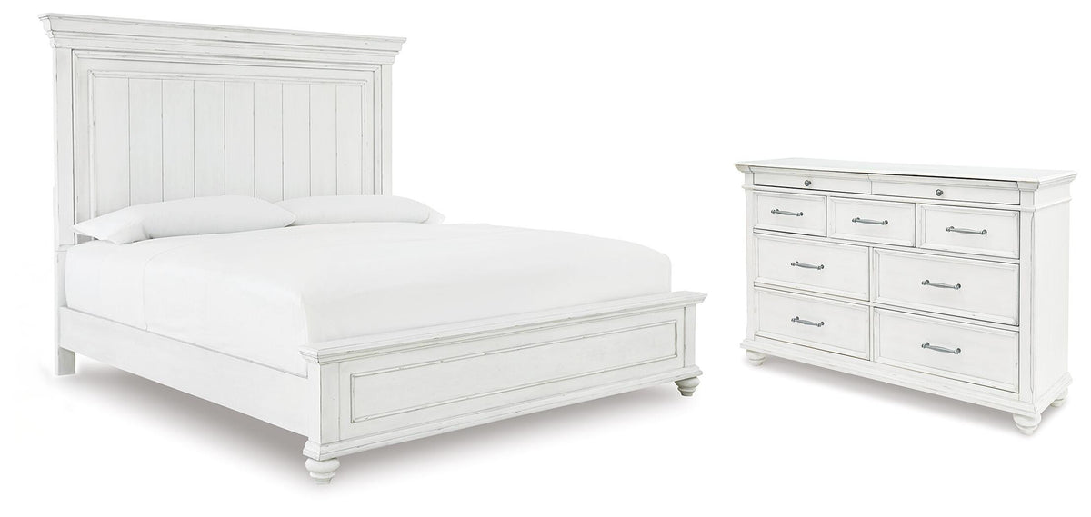 Diamond Furniture - Ashley Furniture - Kanwyn Queen Panel Bed and Dresser - Queen Panel Bed and Dresser - B777B37