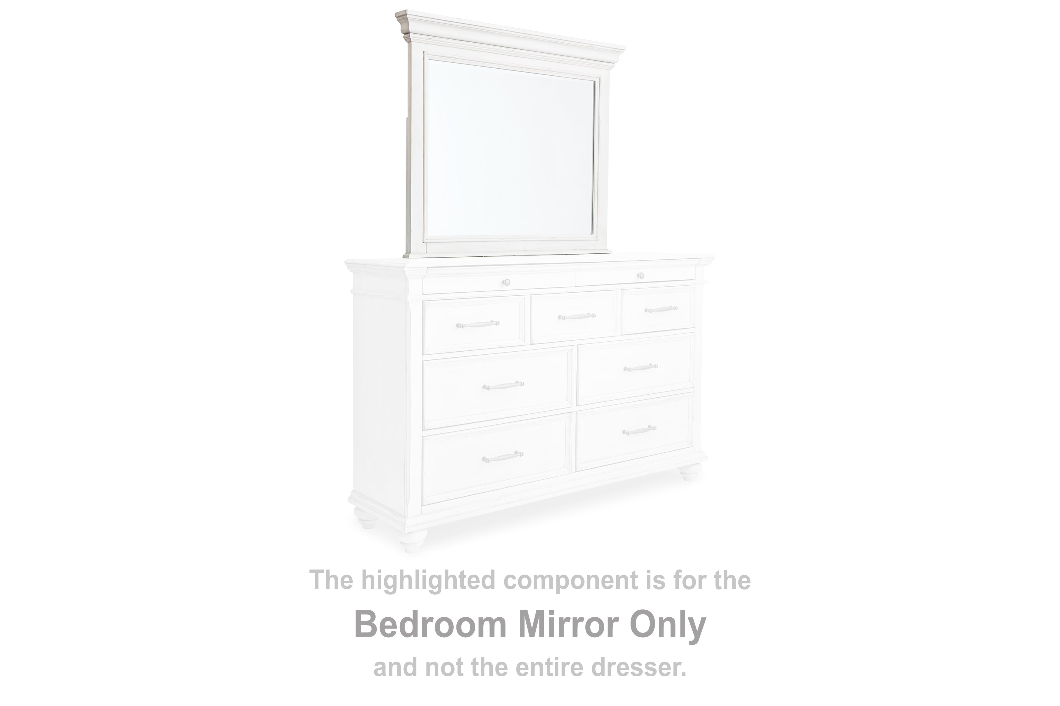 Diamond Furniture - Ashley Furniture - Kanwyn Bedroom - Bedroom Mirror / Whitewash - B777-36