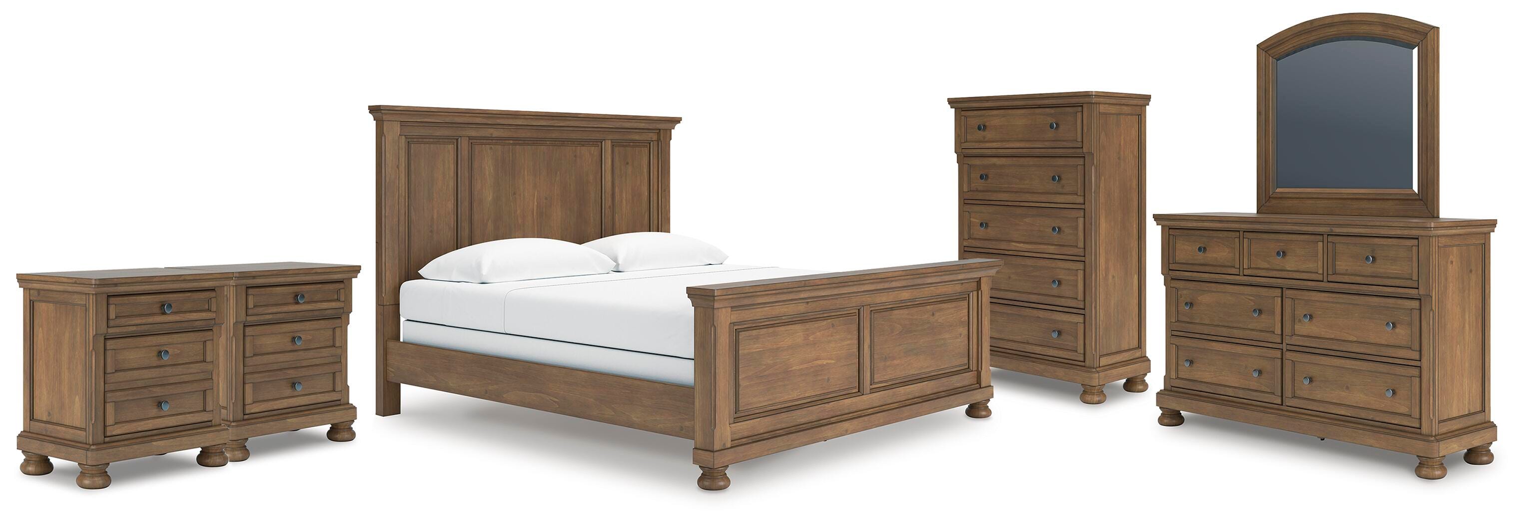 Diamond Furniture - Ashley Furniture - Feddinger King Panel Bed, Dresser, Mirror, Chest and 2 Nightstands - King Panel Bed, Dresser, Mirror, Chest and 2 Nightstands - PCB779B22