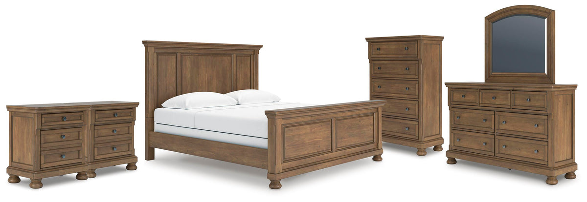 Diamond Furniture - Ashley Furniture - Feddinger King Panel Bed, Dresser, Mirror, Chest and 2 Nightstands - King Panel Bed, Dresser, Mirror, Chest and 2 Nightstands - PCB779B22