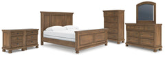 Diamond Furniture - Ashley Furniture - Feddinger King Panel Bed, Dresser, Mirror, Chest and 2 Nightstands - King Panel Bed, Dresser, Mirror, Chest and 2 Nightstands - PCB779B22