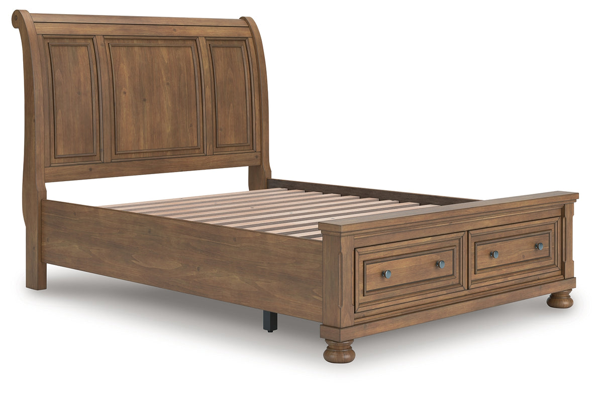 Diamond Furniture - Ashley Furniture - Feddinger Queen Storage Sleigh Bed - Queen Storage Sleigh Bed - PCB779B4