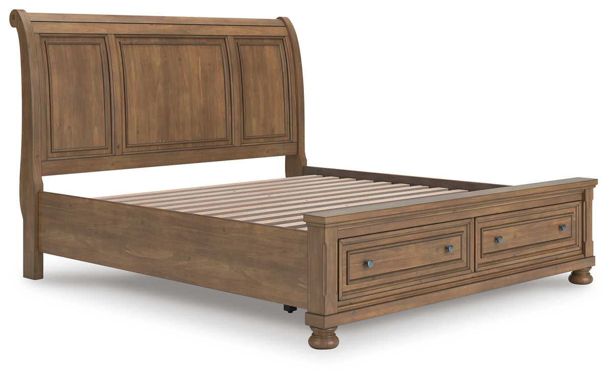 Diamond Furniture - Ashley Furniture - Feddinger King Storage Sleigh Bed - King Storage Sleigh Bed - PCB779B8