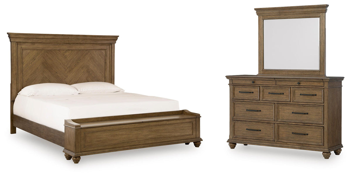 Diamond Furniture - Ashley Furniture - Karallin Queen Panel Storage Bed, Dresser and Mirror - Queen Panel Storage Bed, Dresser and Mirror - PCB782B7