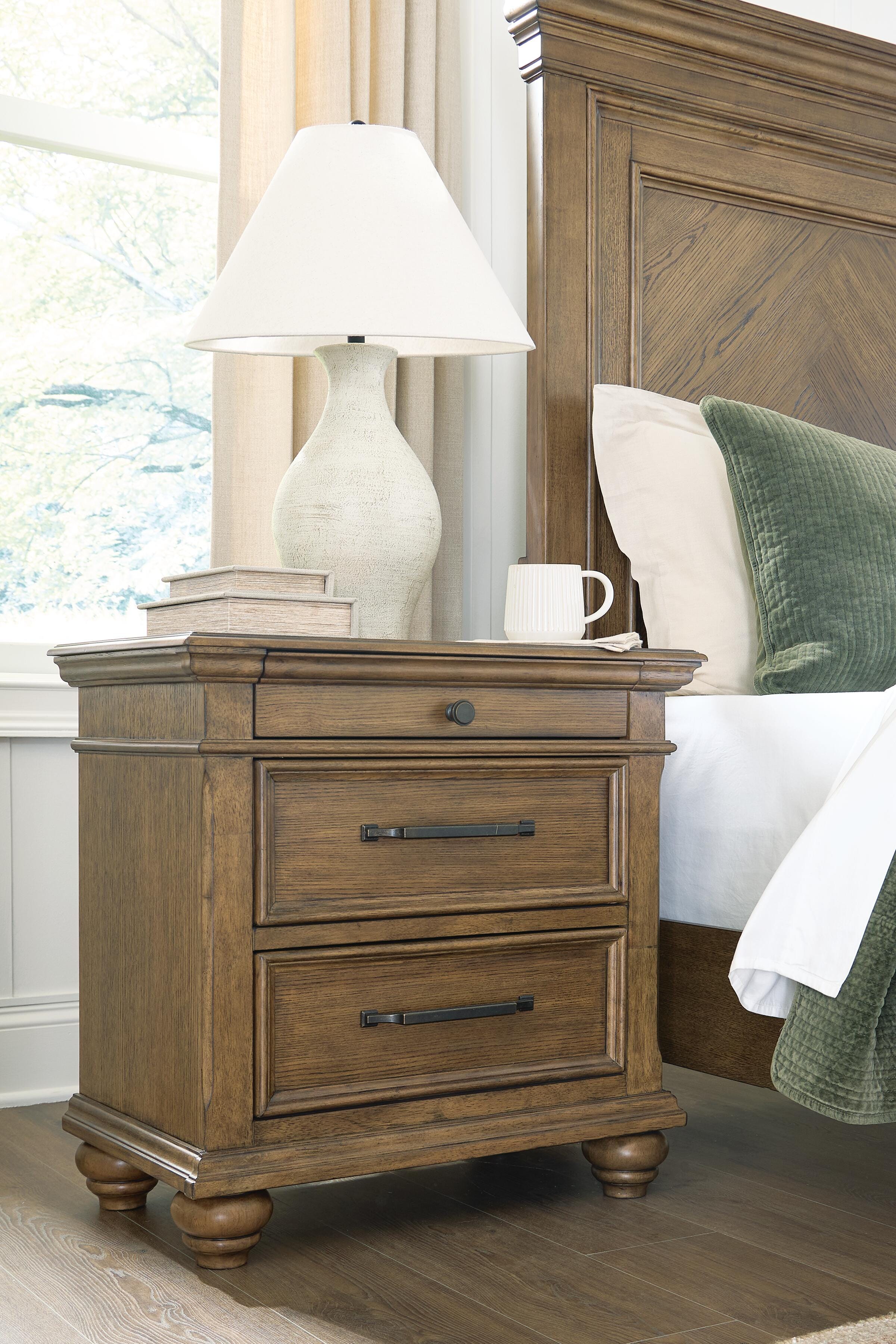 Diamond Furniture - Ashley Furniture - Karallin Nightstand - Three Drawer Night Stand - PCB782-93
