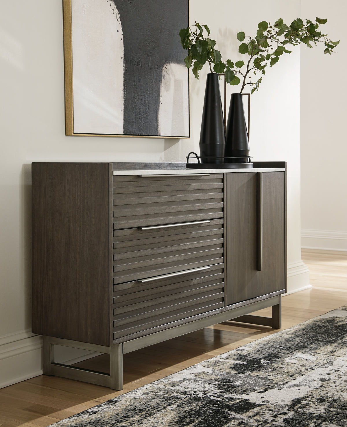 Diamond Furniture - Ashley Furniture - Arkenton Bedroom - Dresser / Grayish Brown/White - B786-31