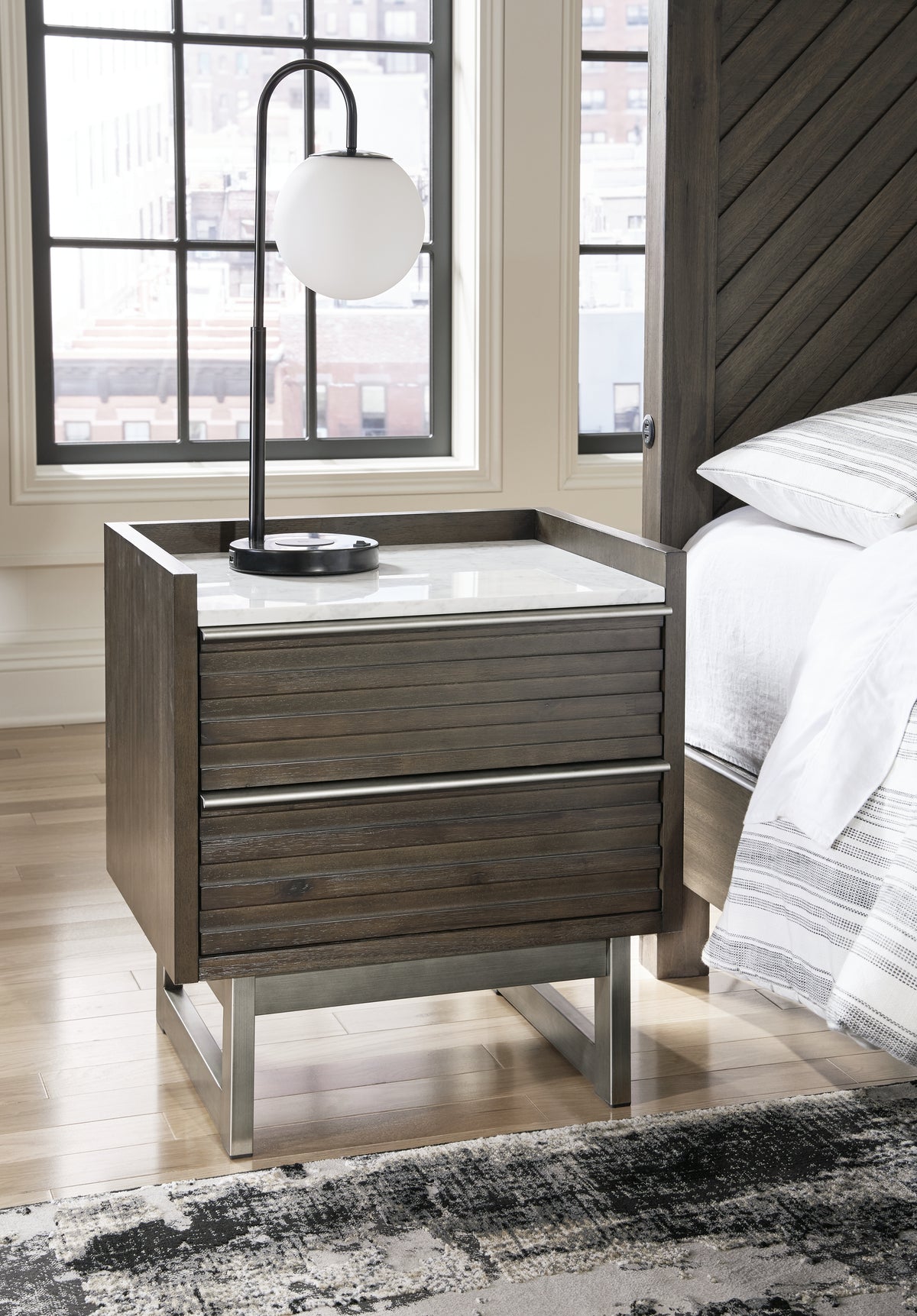 Diamond Furniture - Ashley Furniture - Arkenton Nightstand - Two Drawer Night Stand - B786-92