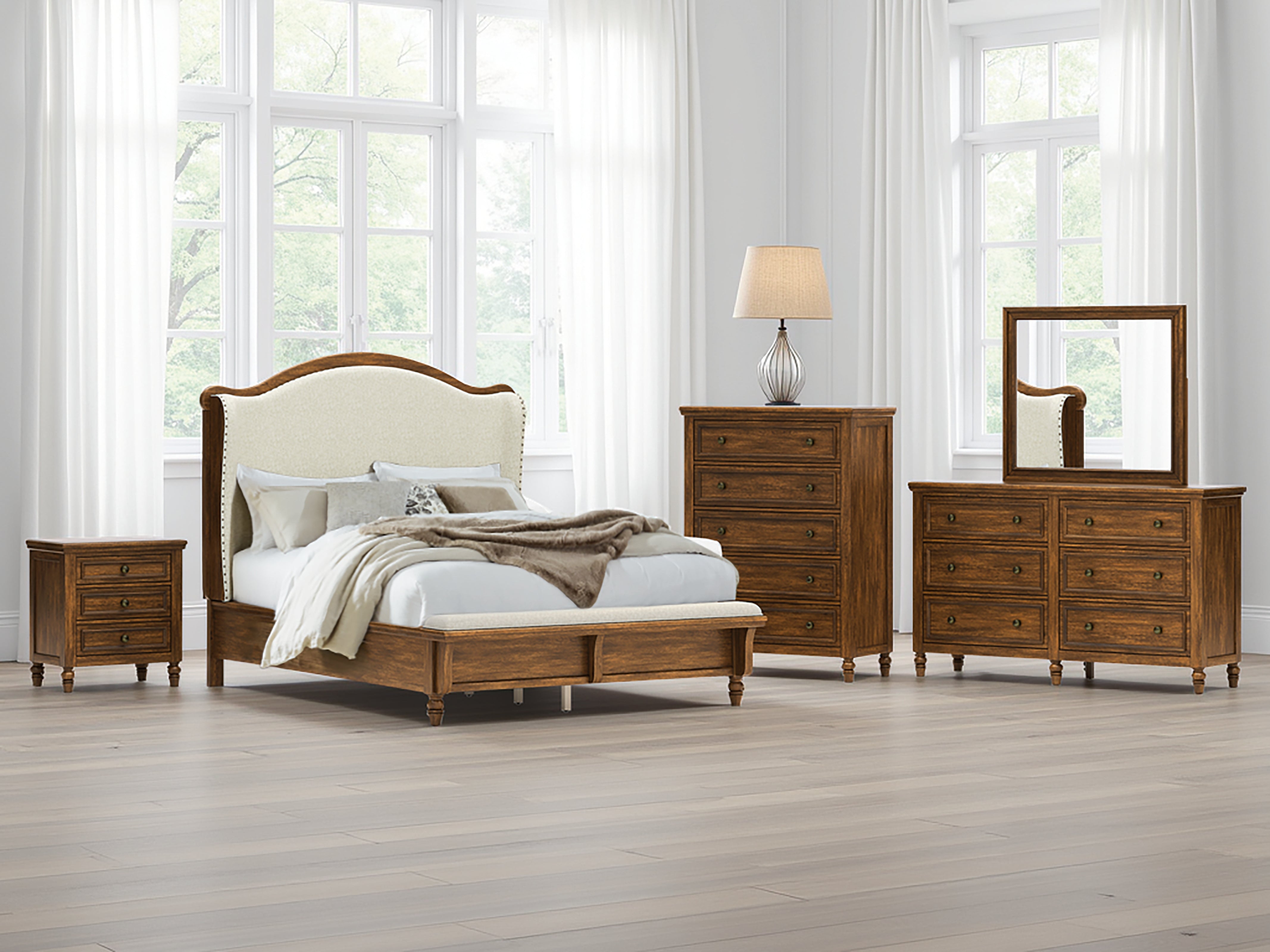 Diamond Furniture - Ashley Furniture - Sturlayne Bedroom - Queen Upholstered Panel Bed / Brown - B787B2