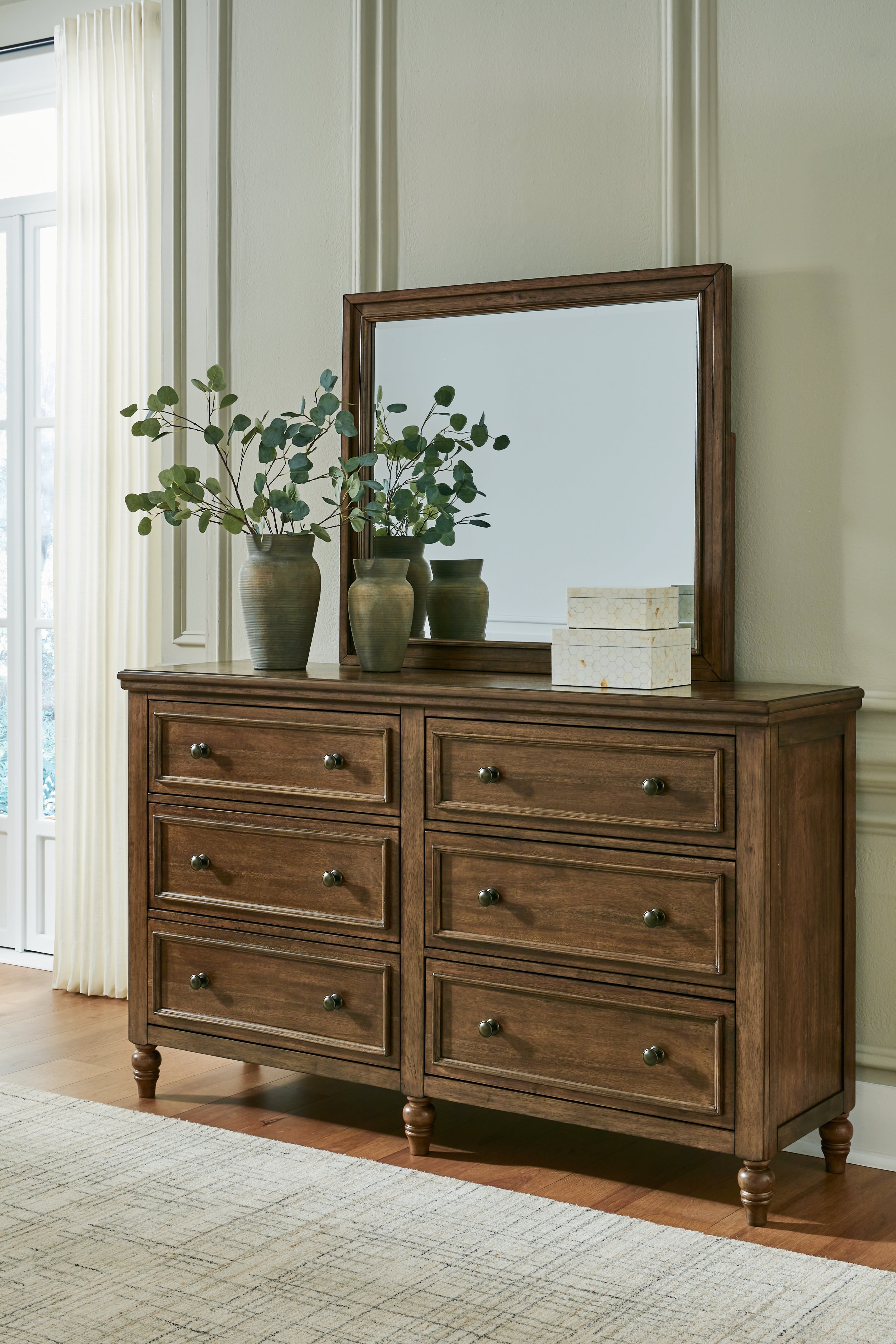 Diamond Furniture - Ashley Furniture - Sturlayne Bedroom - Dresser and Mirror / Brown - B787B1