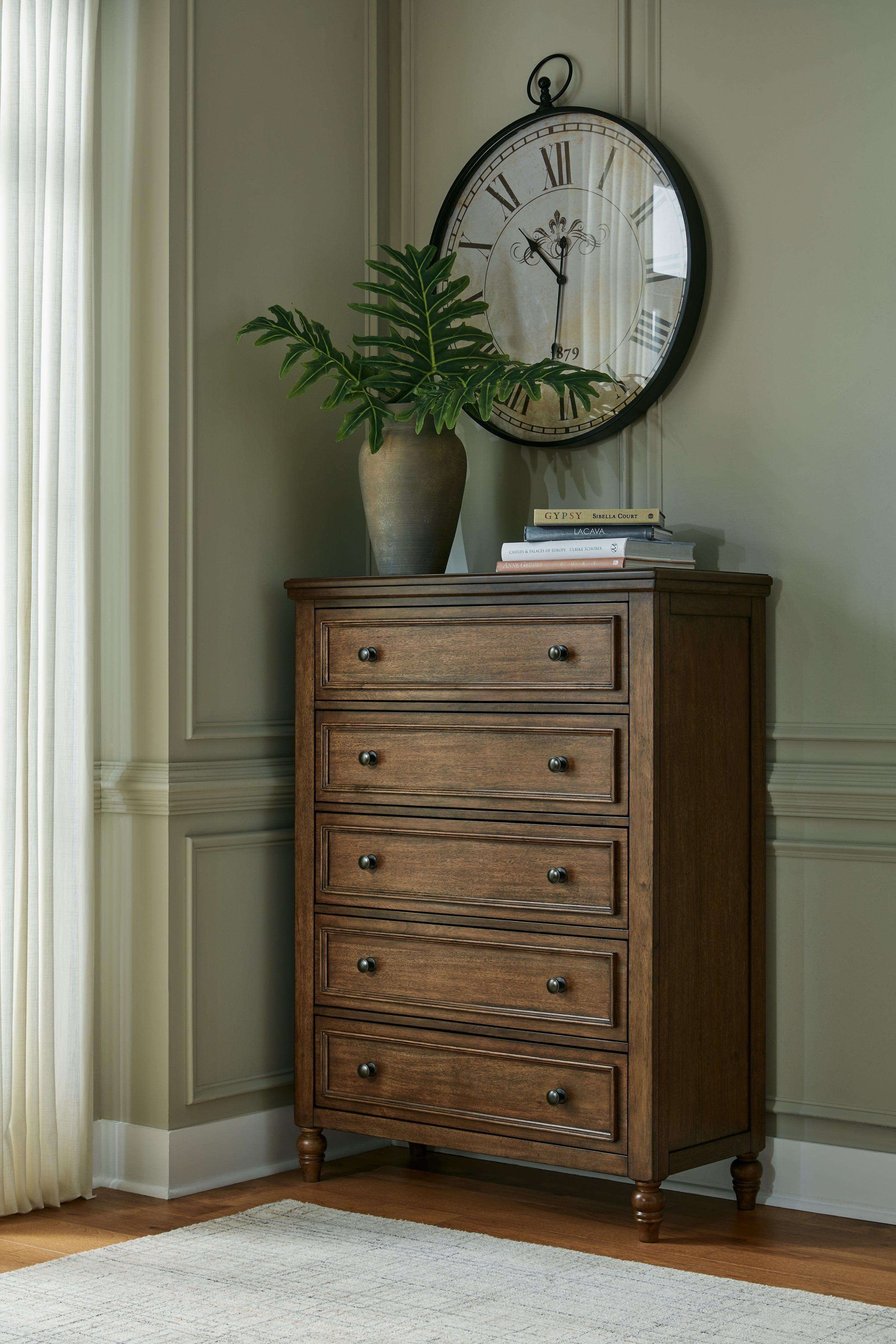 Diamond Furniture - Ashley Furniture - Sturlayne Bedroom - Five Drawer Chest / Brown - B787-46