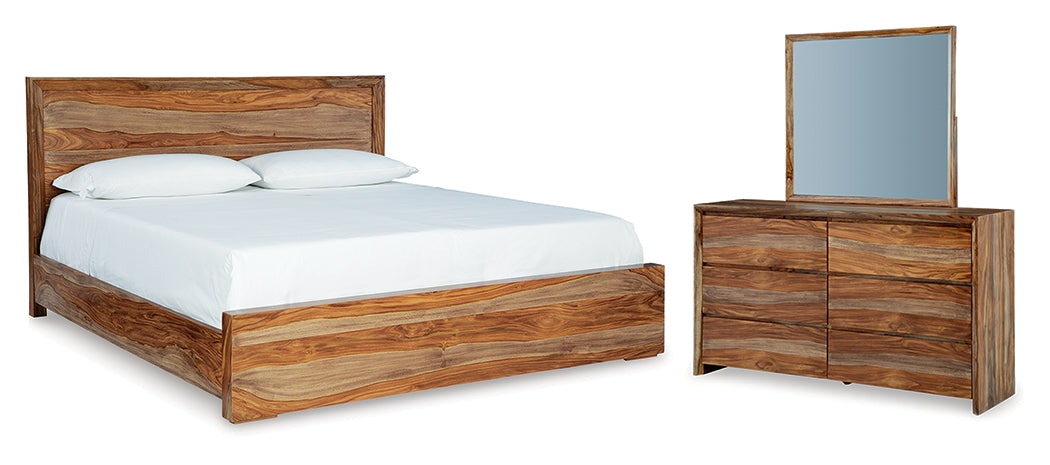 Diamond Furniture - Ashley Furniture - Dressonni Queen Panel Bed, Dresser and Mirror - Queen Panel Bed, Dresser and Mirror - B790B3