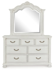 Montelaine Queen Upholstered Panel Bed, Dresser and Mirror