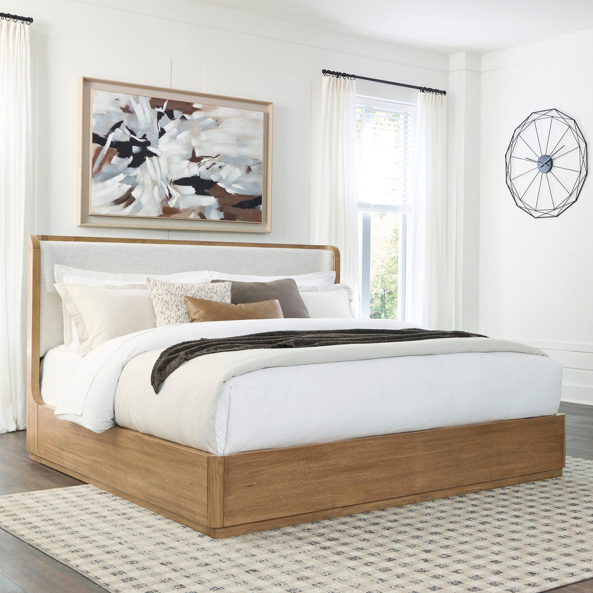 Diamond Furniture - Ashley Furniture - Pamaria California King Upholstered Panel Bed - California King Upholstered Panel Bed - PCB802B8