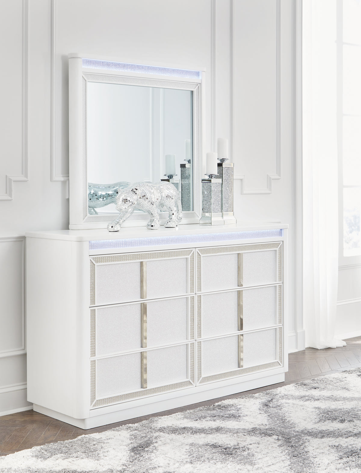 Diamond Furniture - Ashley Furniture - Chalanna Dresser and Mirror - Dresser and Mirror - B822B1