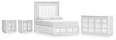 Diamond Furniture - Ashley Furniture - Chalanna Queen Storage Bed, Dresser and 2 Nightstands - Queen Storage Bed, Dresser and 2 Nightstands - B822B9