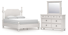 Diamond Furniture - Ashley Furniture - Rowlenstown Queen Poster Bed, Dresser and Mirror - Queen Poster Bed, Dresser and Mirror - PCB823B3